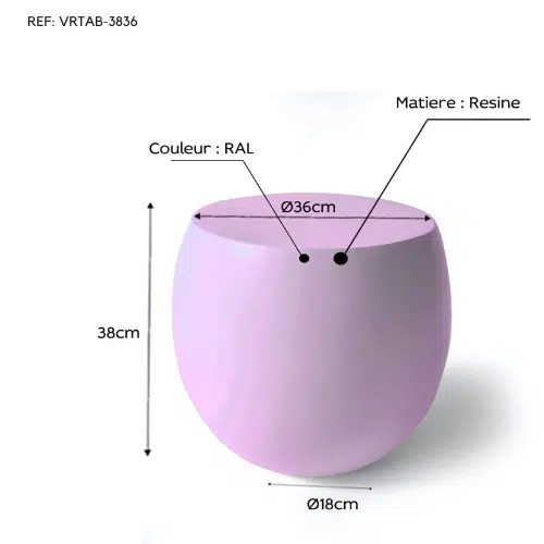 Table d’appoint ronde – 36 cm x H38 cm – Intérieur & Extérieur