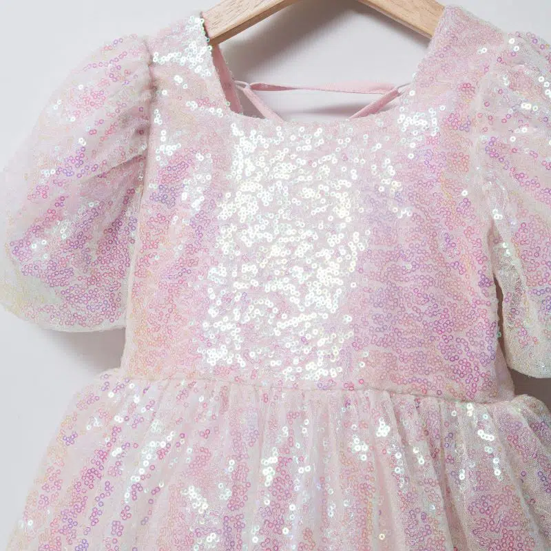 Robe de Fête Rose Poudré Pling Pling – Réf 3360 – (3-4 Ans)