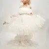 Robe Princesse Blanche avec Traîne – Réf 1 – Tailles 2-9 ans