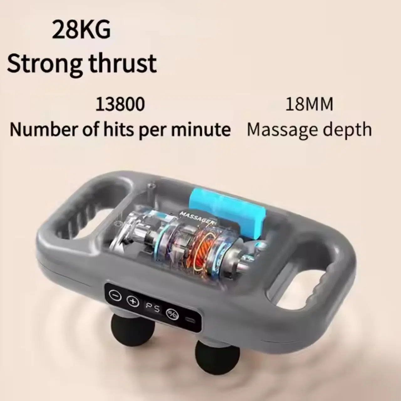 Pistolet de Massage à 4 Têtes pour Tissus Profonds |مسدس تدليك العضلات 4 رؤوس للأنسجة العميقة