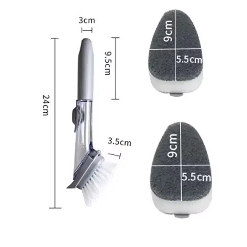 Brosse Lave-Pot Hydraulique avec Réservoir de Savon