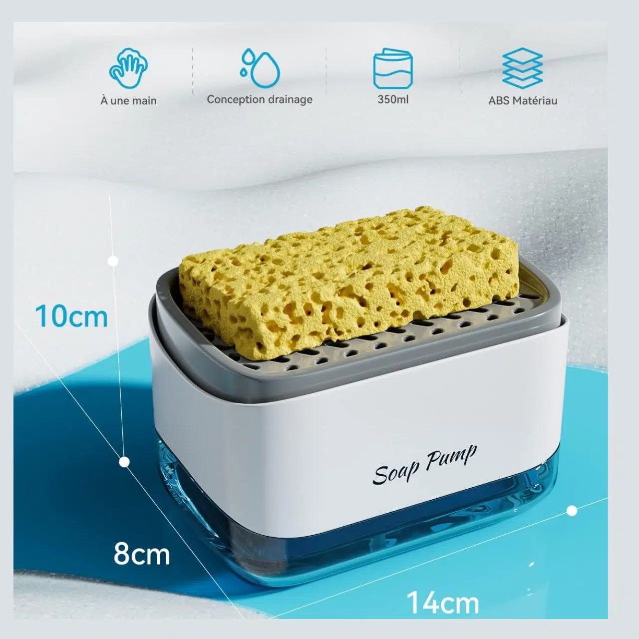 موزع صابون سائل 2 في1 | Distributeur de savon liquide