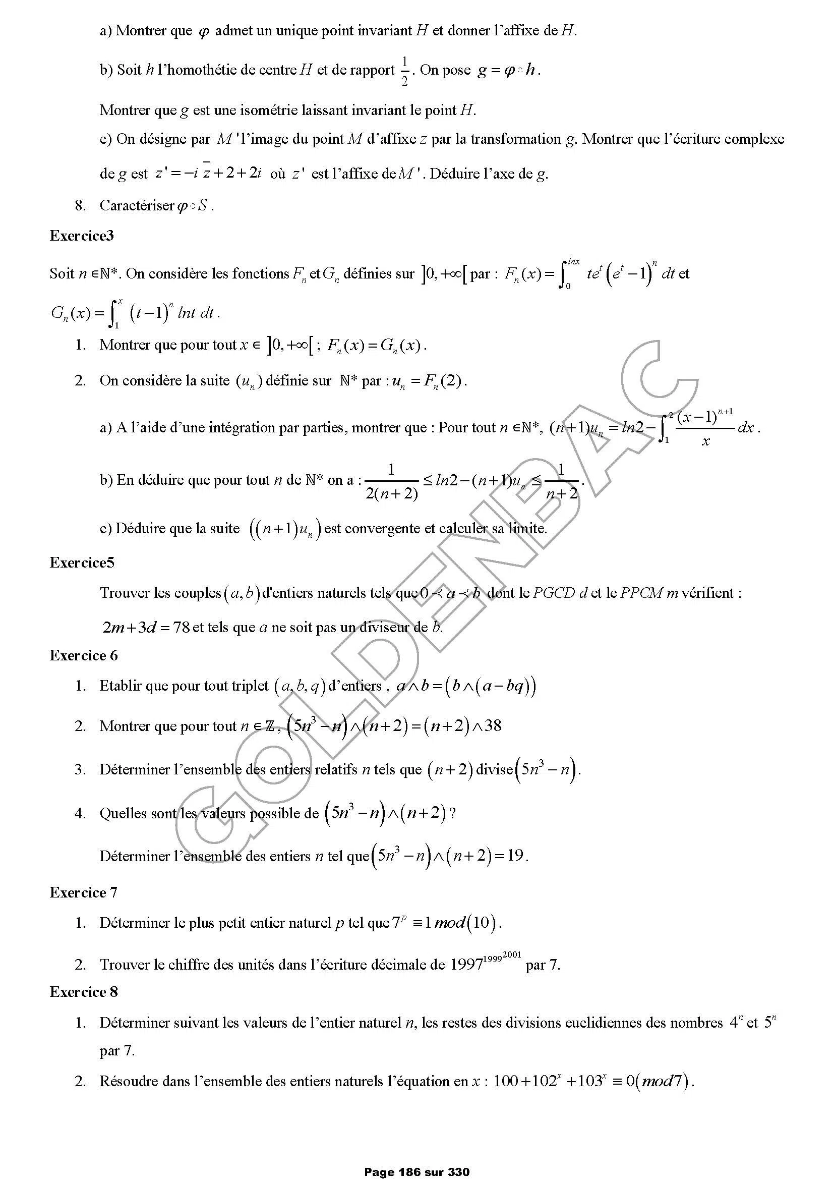 REVISION GLOBALE - TOUTE LANNEE - BAC MATHS