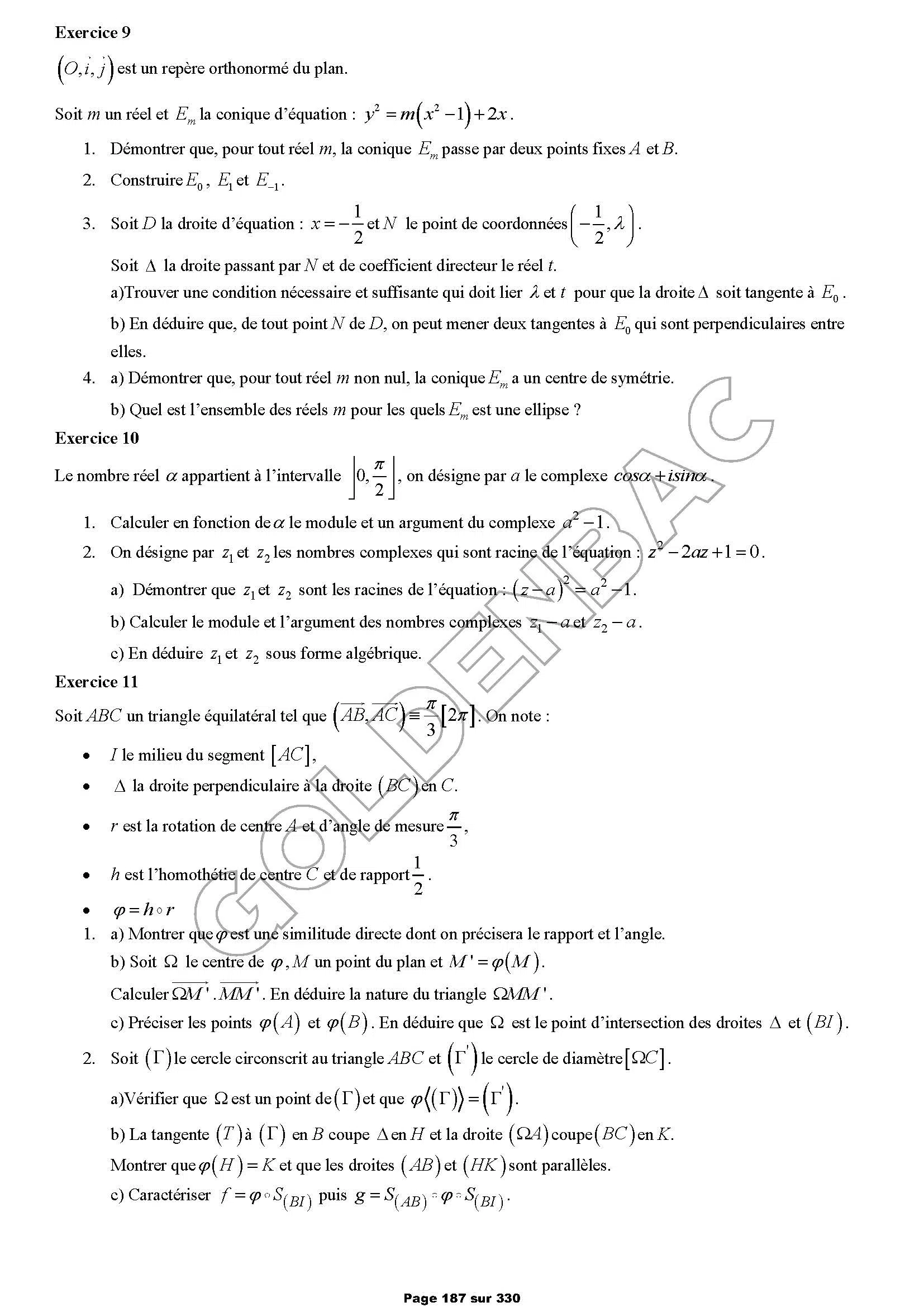 REVISION GLOBALE - TOUTE LANNEE - BAC MATHS