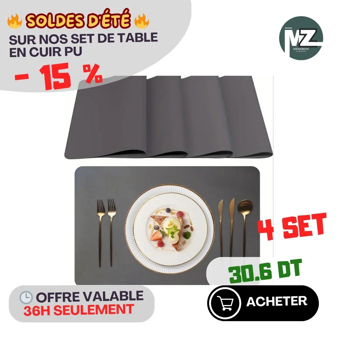 4x set de table en cuir pu NAPPA