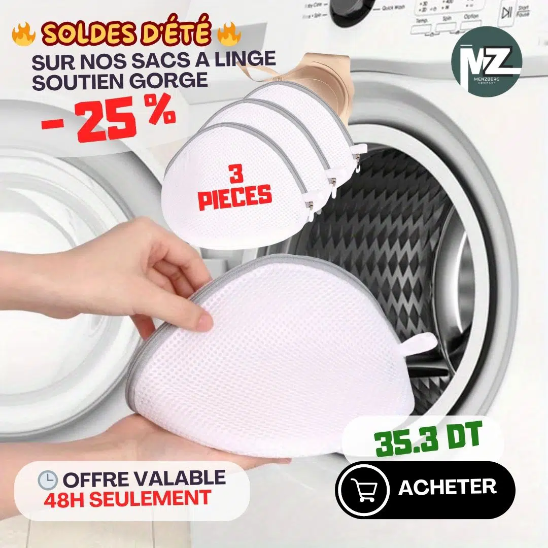3 Filets de Lavage en Maille Polyester – Protection Soutien-Gorge