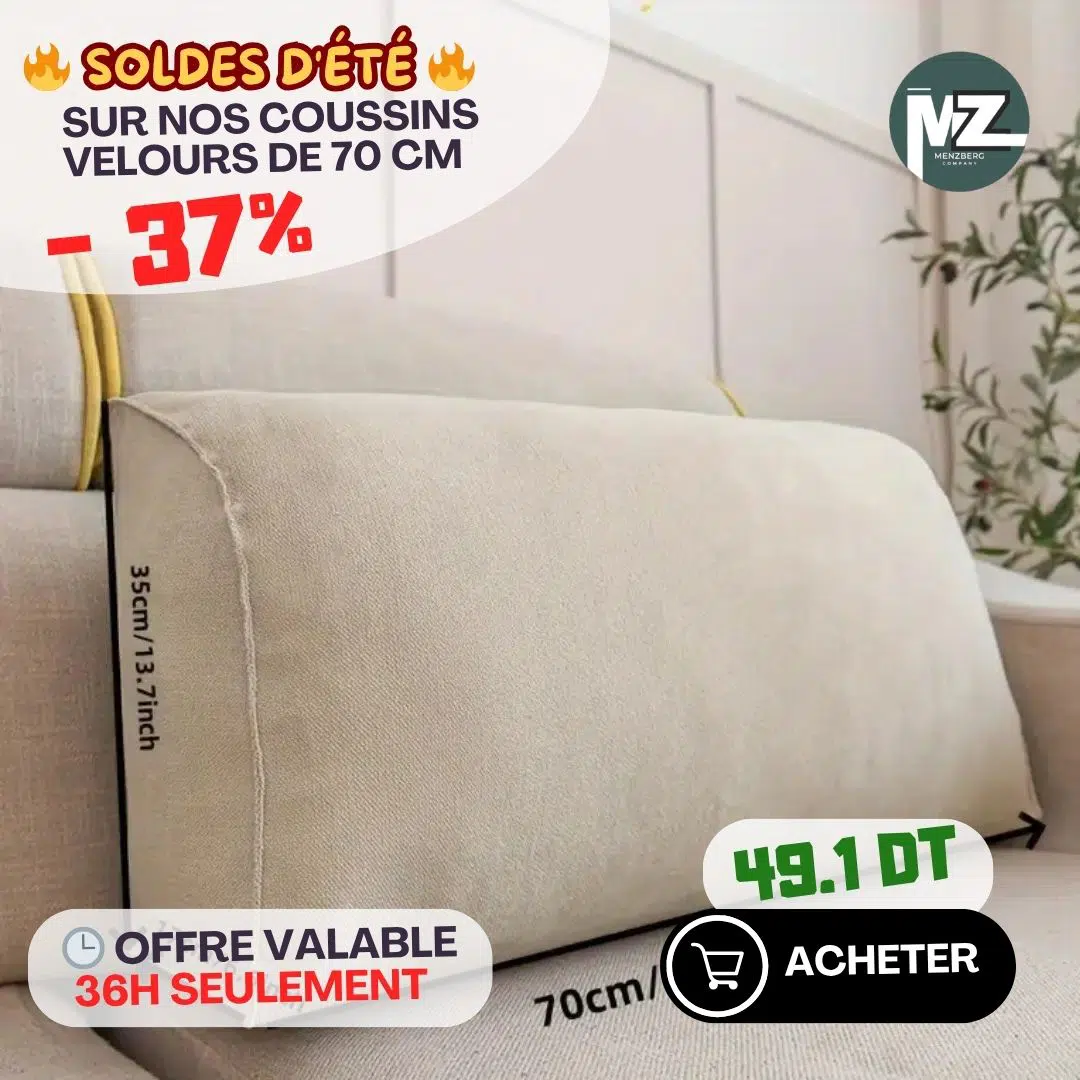 Grand Coussin de Dos OLI – Confort & Élégance en Velours