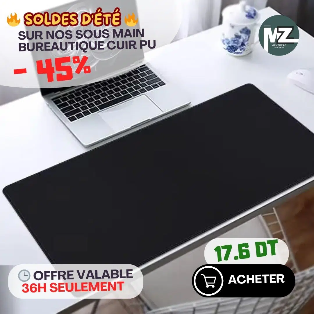 Sous main bureautique en cuir pu ROYA