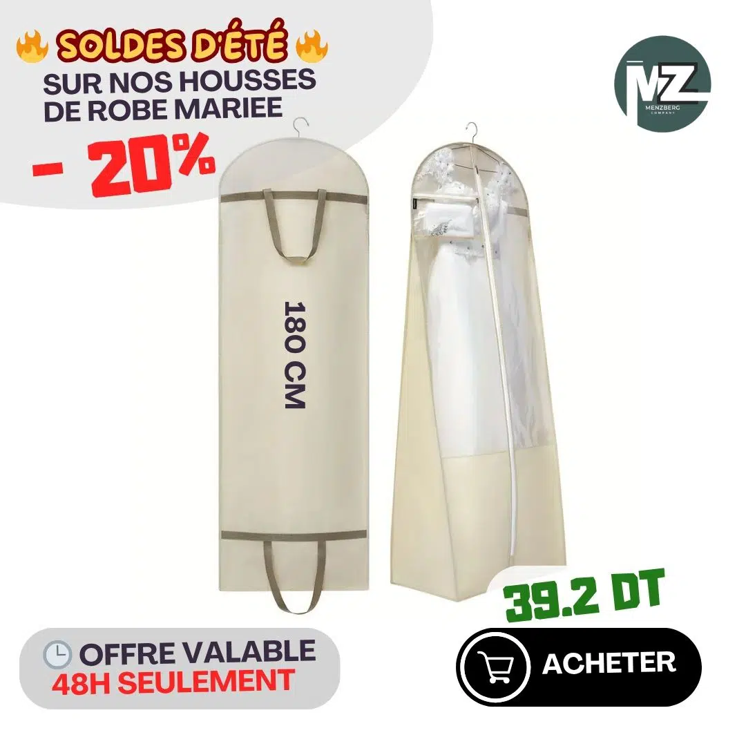Housse de Rangement et Protection pour Robe de Mariée de Soirée Wedding: