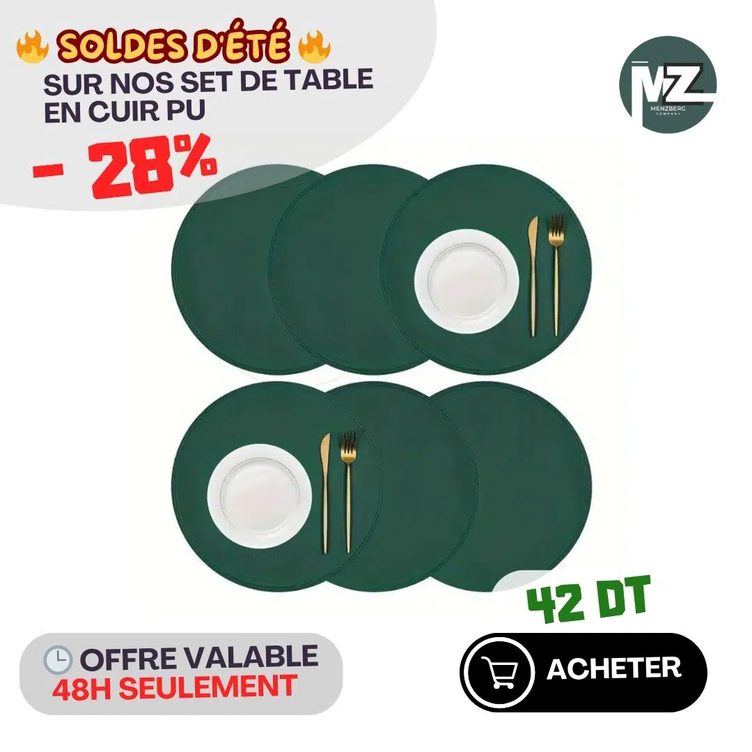 Ensemble set de table 6 pieces ronde