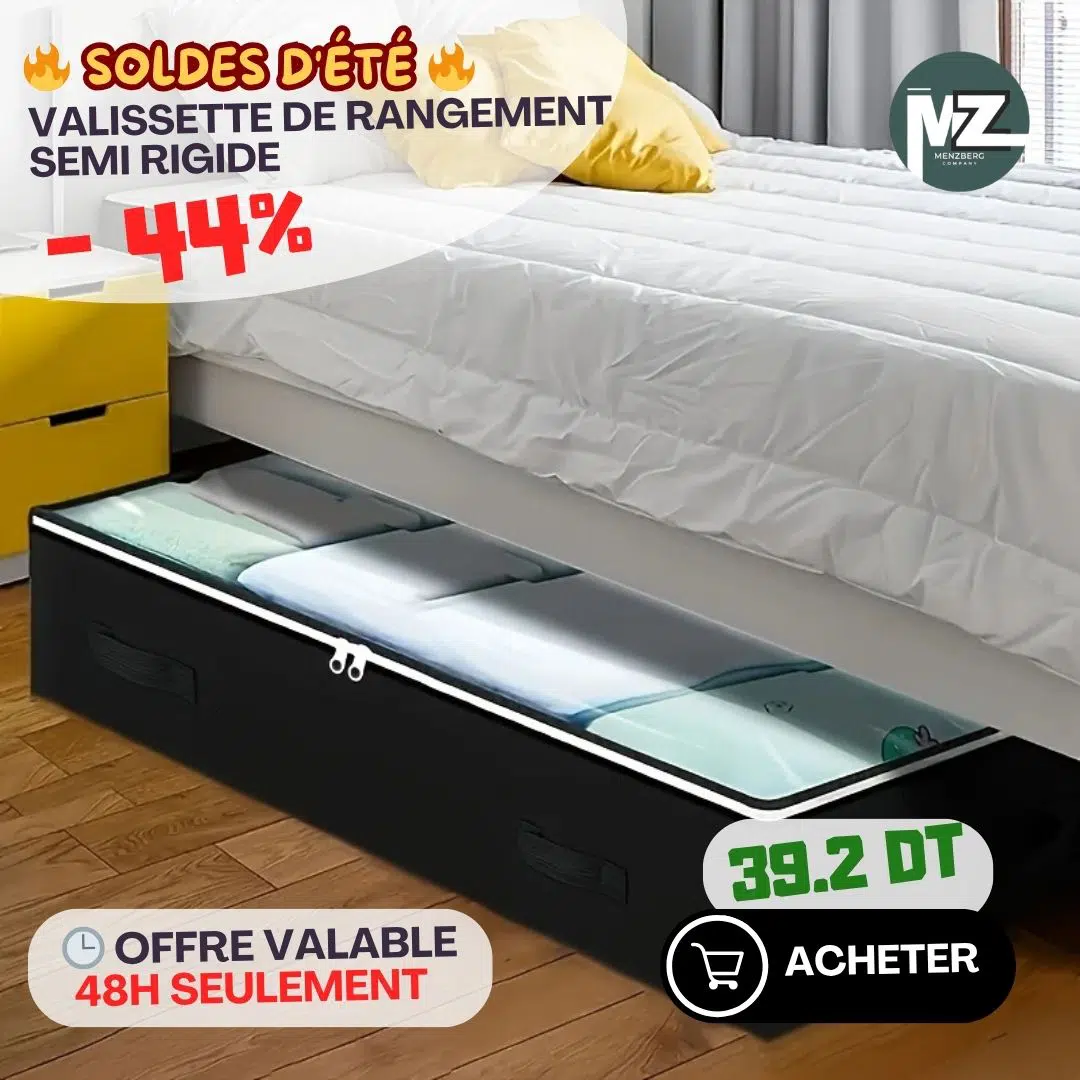 valisette de Rangement Semi-Rigide avec Couvercle Transparent