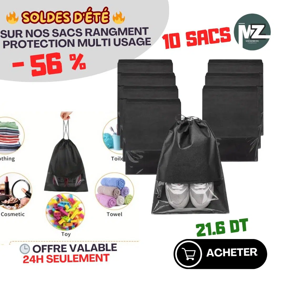 10 sacs de rangement multi usage