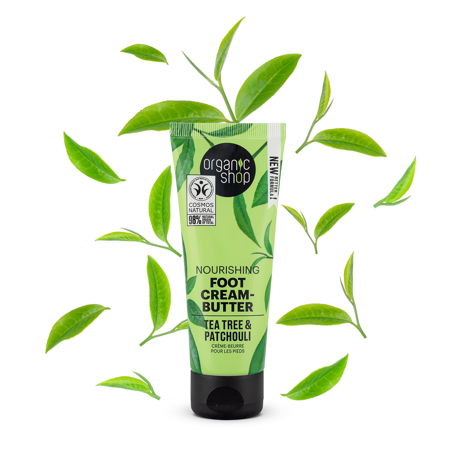 BEURRE CRÈME POUR LES PIEDS À L’ARBRE À THÉ ET AU PATCHOULI