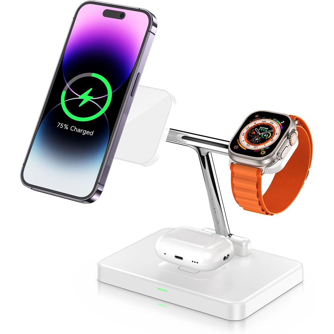 Station de charge sans fil 3 en 1 pour smartphones , smartwatchs et airpods