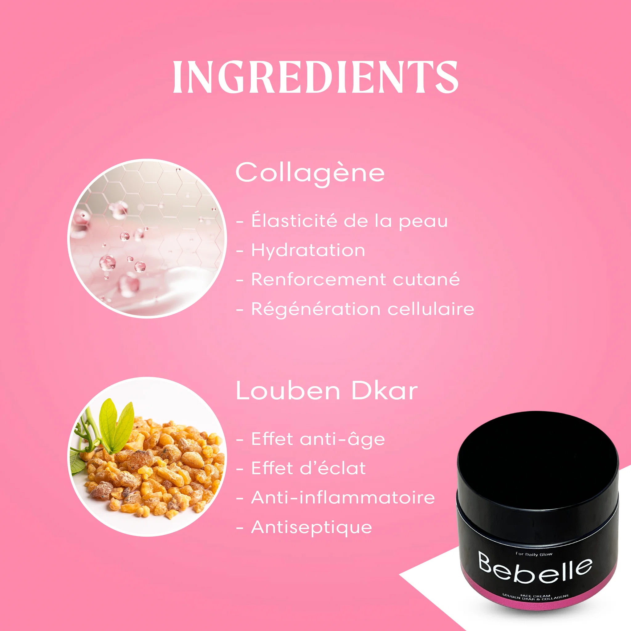 Bebelle™ Soin Doux - Crème Visage au Louben Dakar et collagène & Gel Nettoyant Louben Dakar