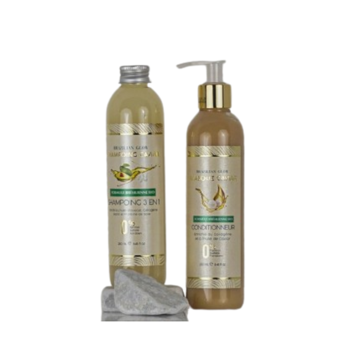 Brazilian Glow - Pack Soins Caviar Shampoing Caviar 250ml + Masque Caviar 200ml