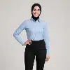بنطلون أسود بخصر عالي وتفاصيل أزرار