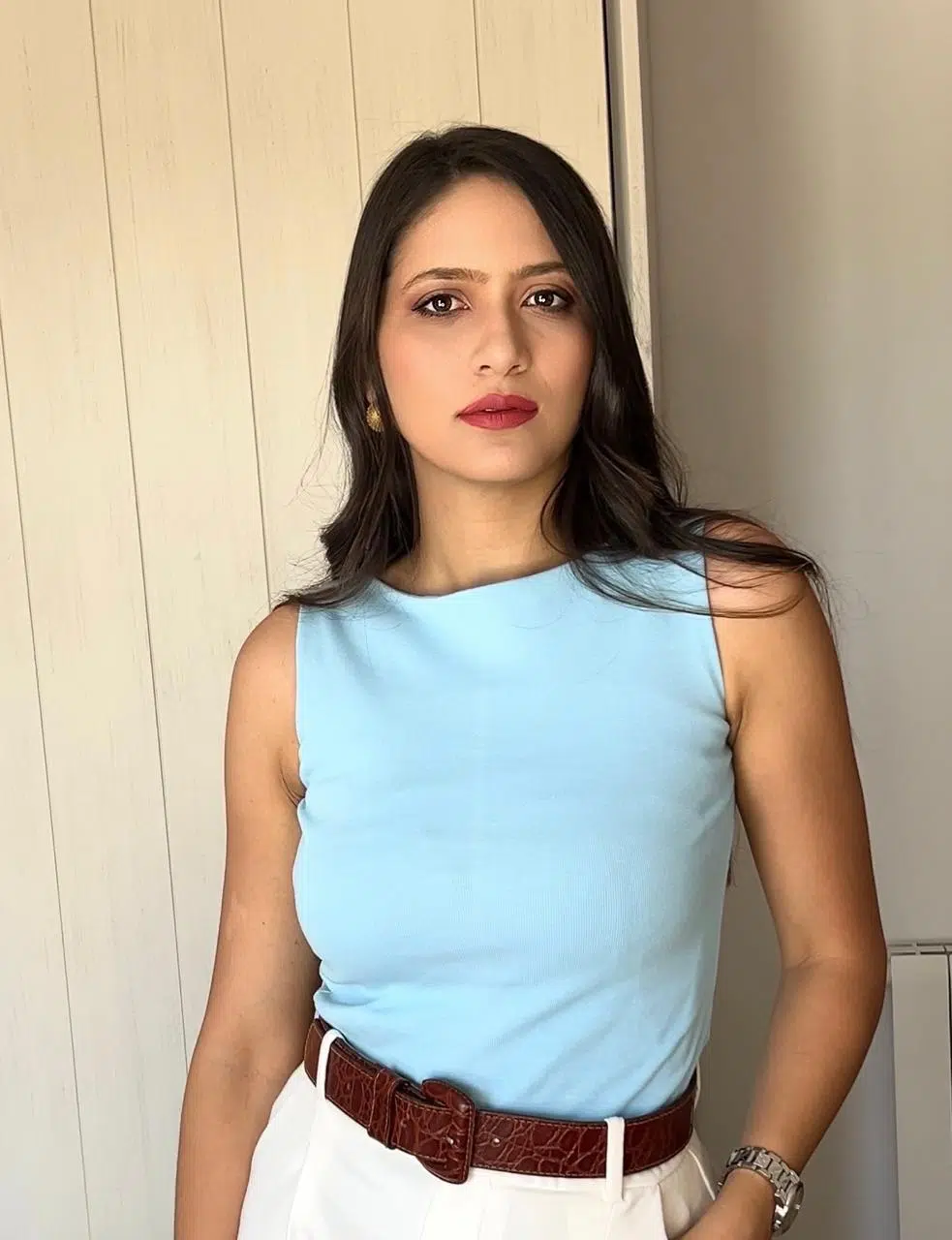 Débardeur long pour femme en coton avec lycra