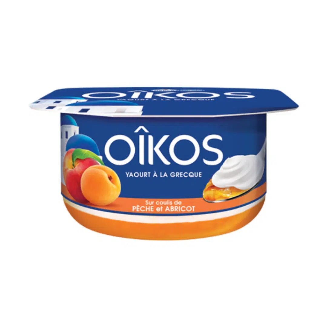 YAOURT A LA GRECQUE PECHE-ABRICOT 100 GR OIKOS