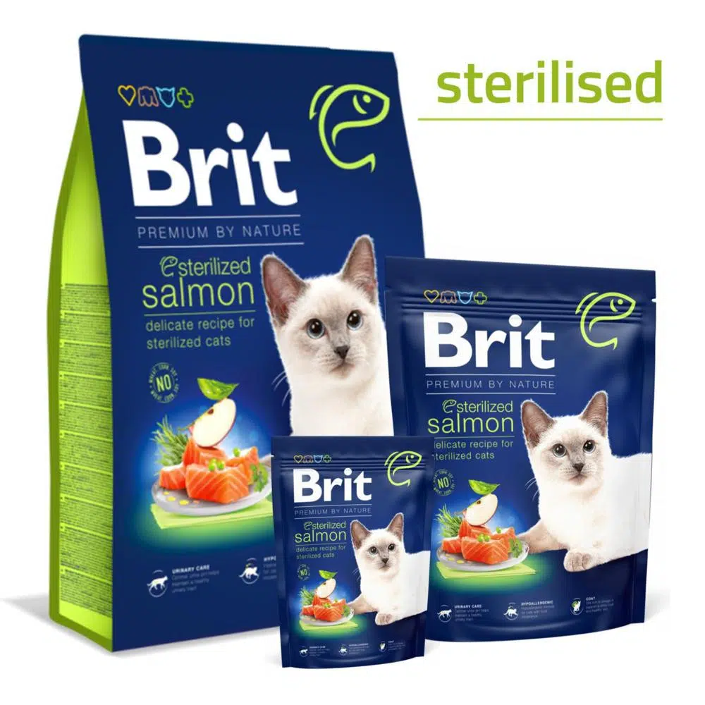CROQUETTE POUR CHAT BRIT PREMIUM by NATURE CHAT STERILISE 1.5kg - saumon