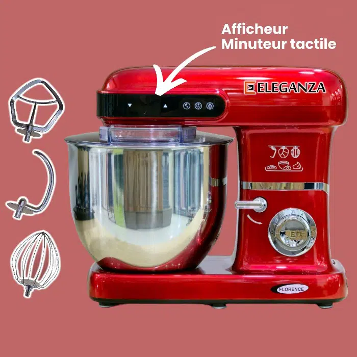 Robot pétrin Florence SM-A02 - 10 Litres - 2200 Watts - Rouge
