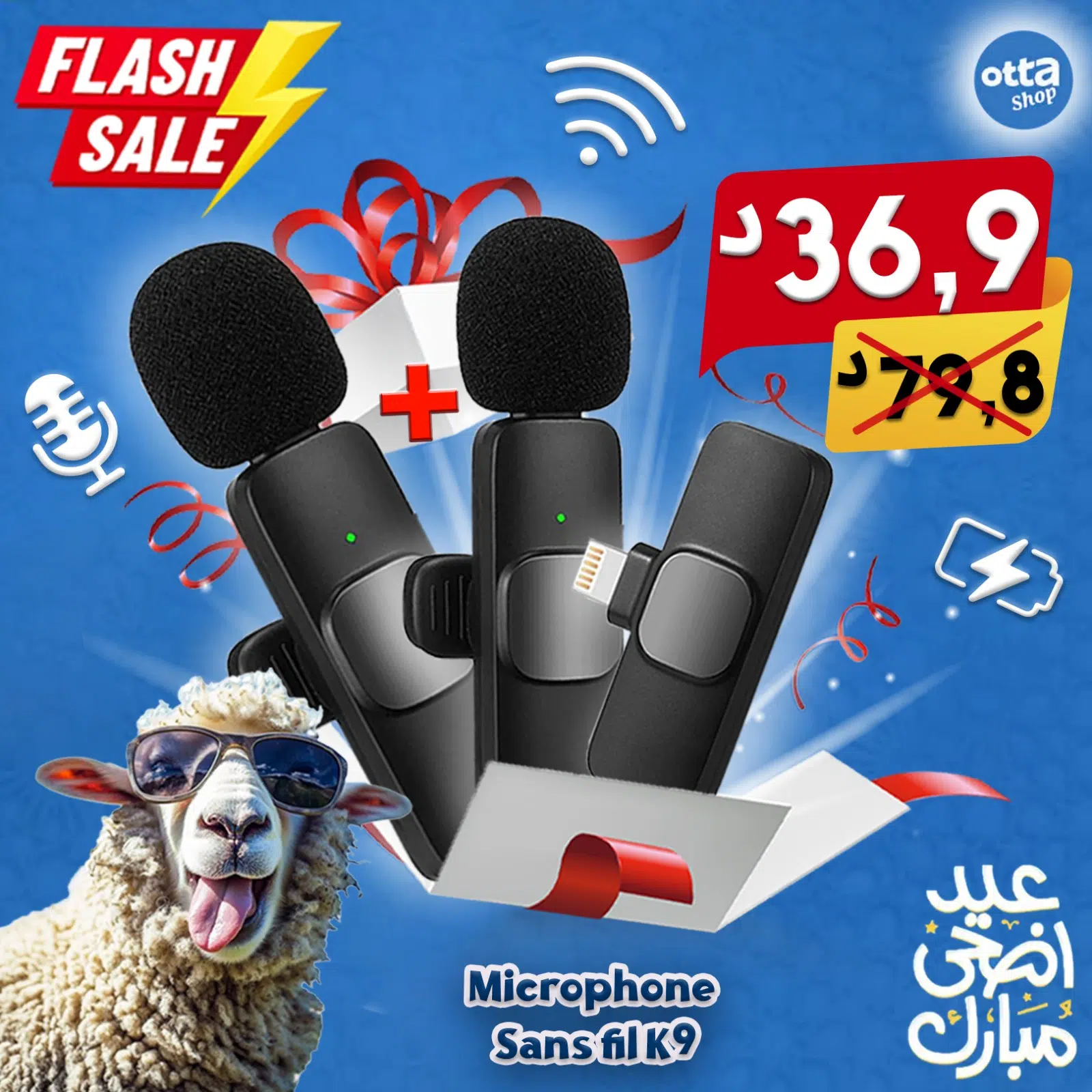 Microphone sans fil K9 2en1