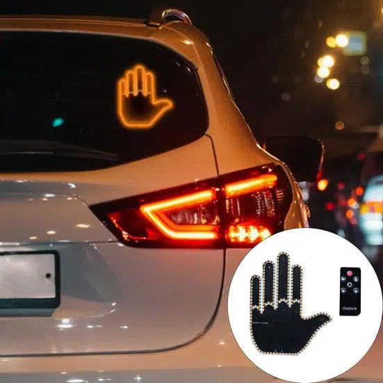 Lumière doigt signalétiques de voiture ⁧  ضوء إيماءة تحذير متعدد الوظائف مثبت على السيارة