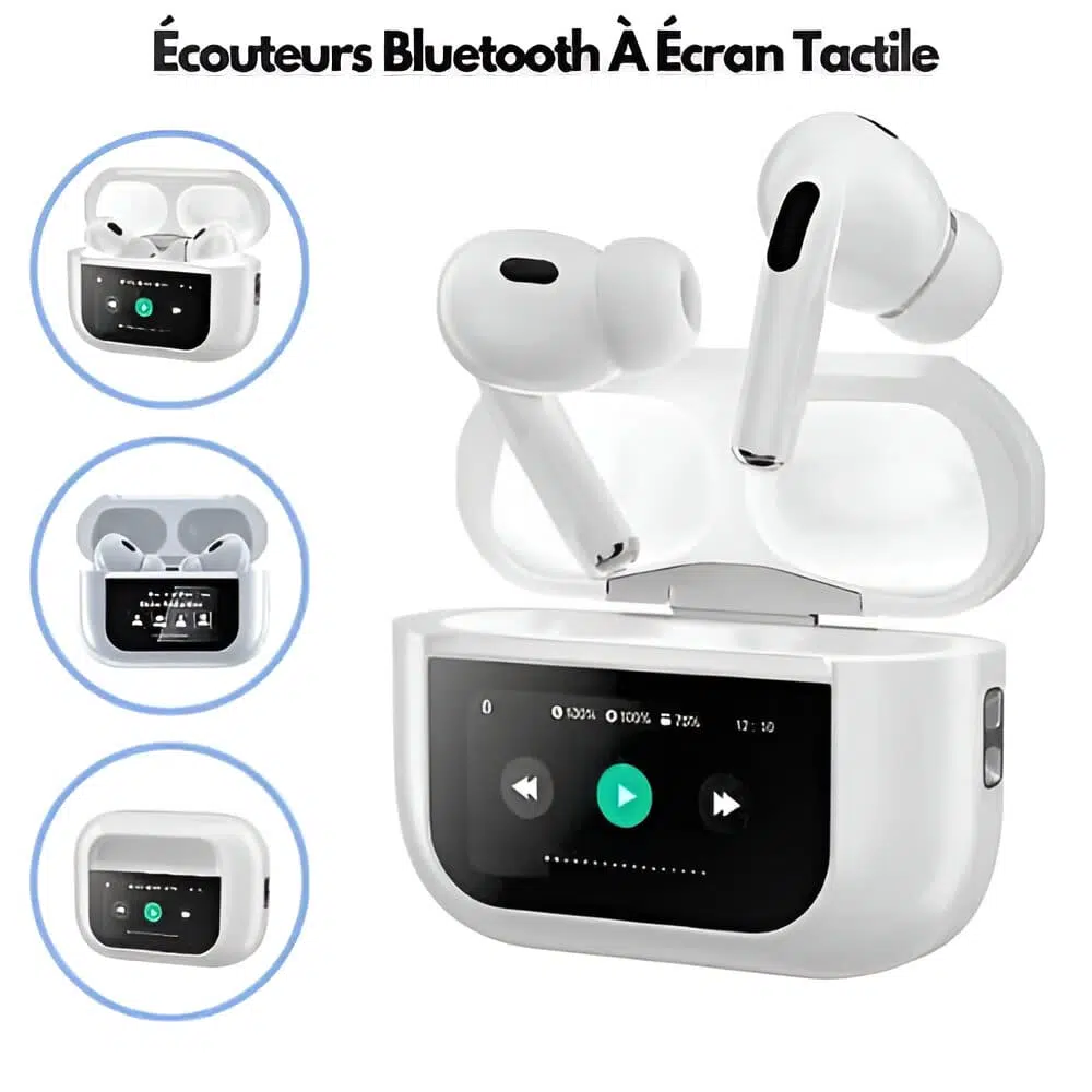 Airpod A9 pro avec Ecran tactile -Blanc