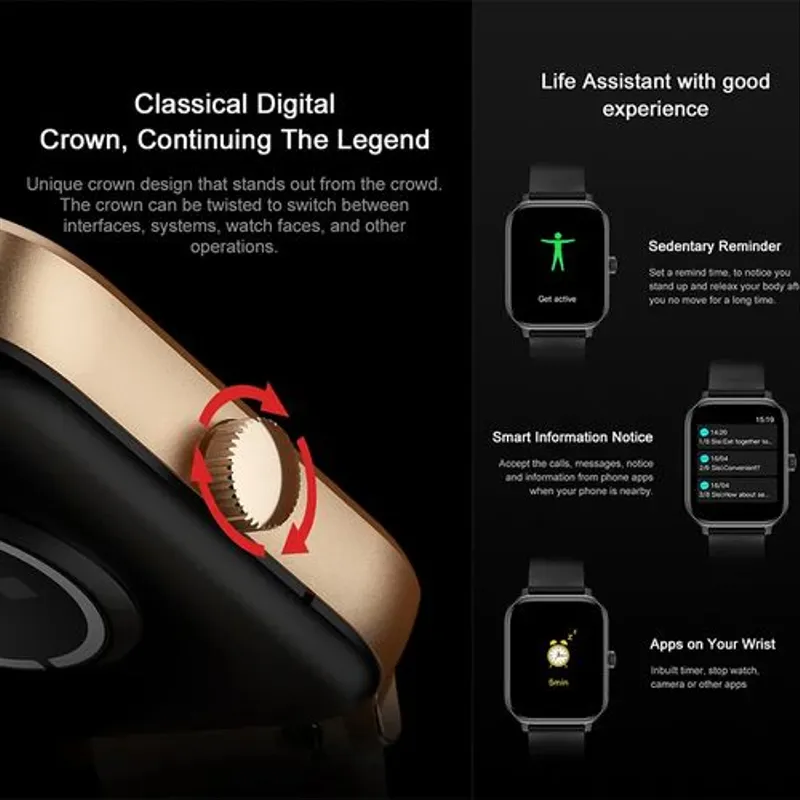 Smart watch étanche IP67 Entièrement Tactile,Fréquence Cardiaque, Bluetooth