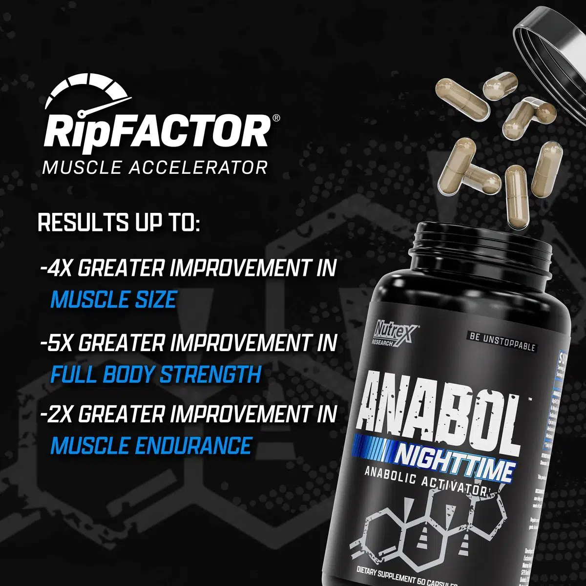 Anabol Hardcore - Activateur Anabolisant Nocturne (60 capsules)