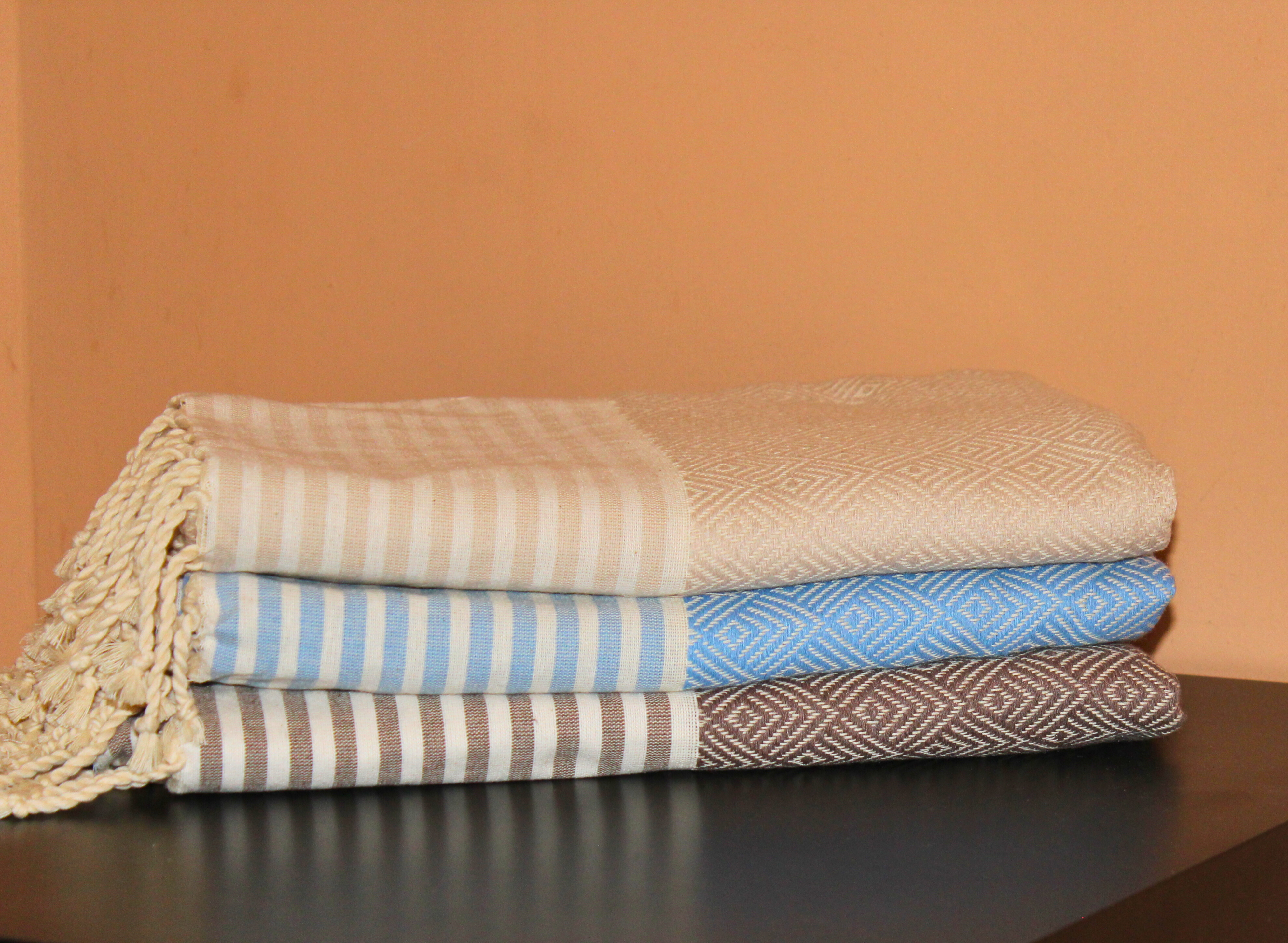 Fouta jacquard 100% coton – Élégance & confort