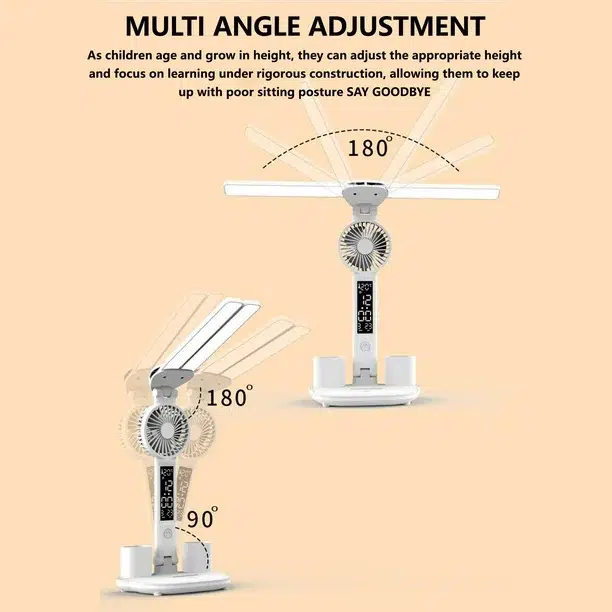 Lampe de Bureau Multifonctionnelle avec Ventilateur