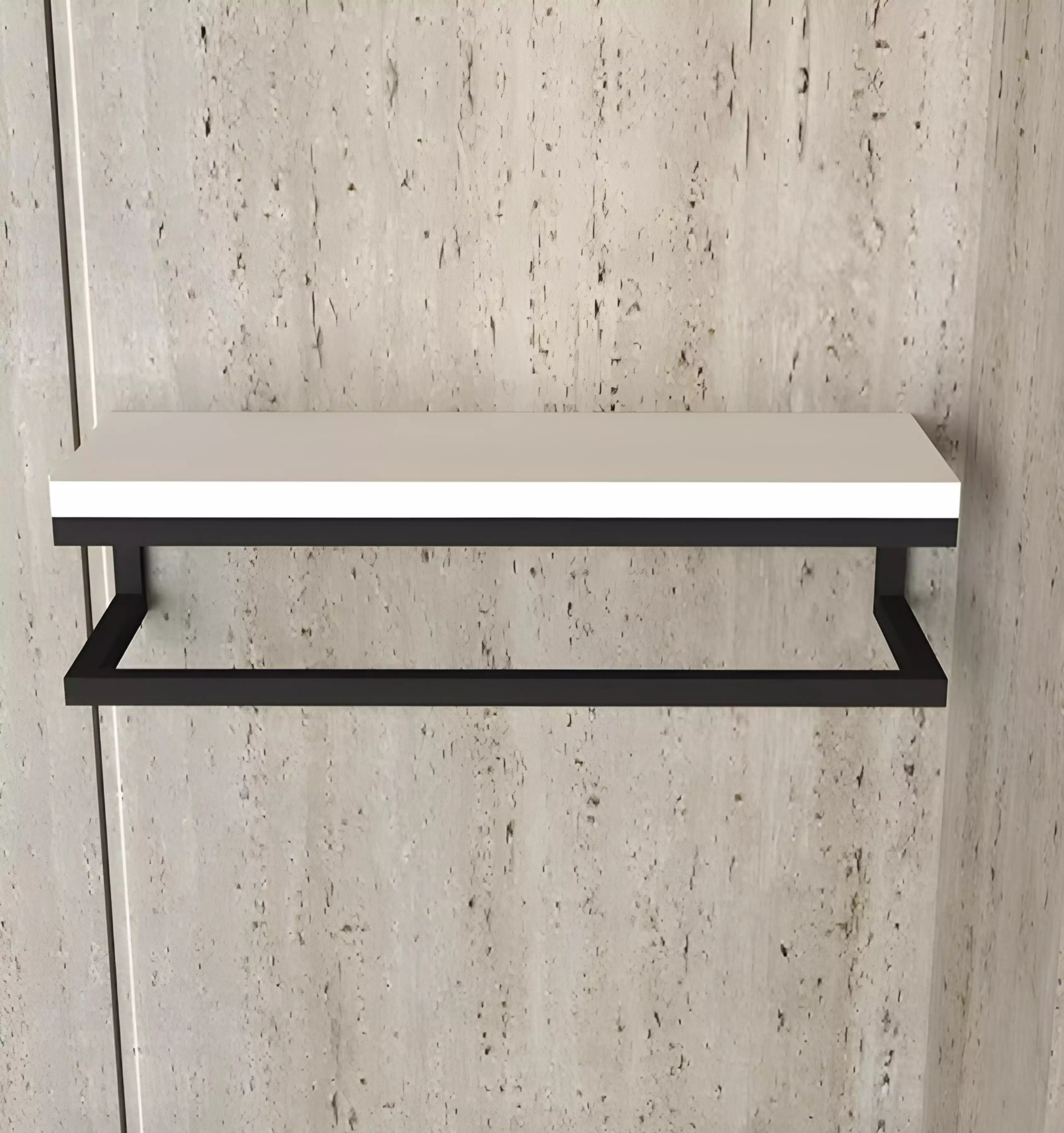 Porte-Serviettes Murale en Métal et Bois MDF