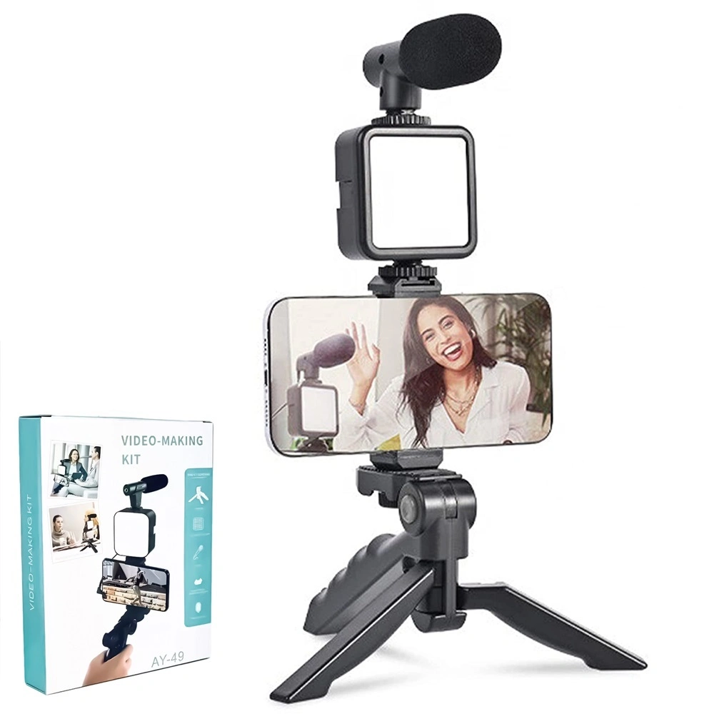 Kit Vidéo Trépied Avec Microphone et Lumière Avec Télécommande