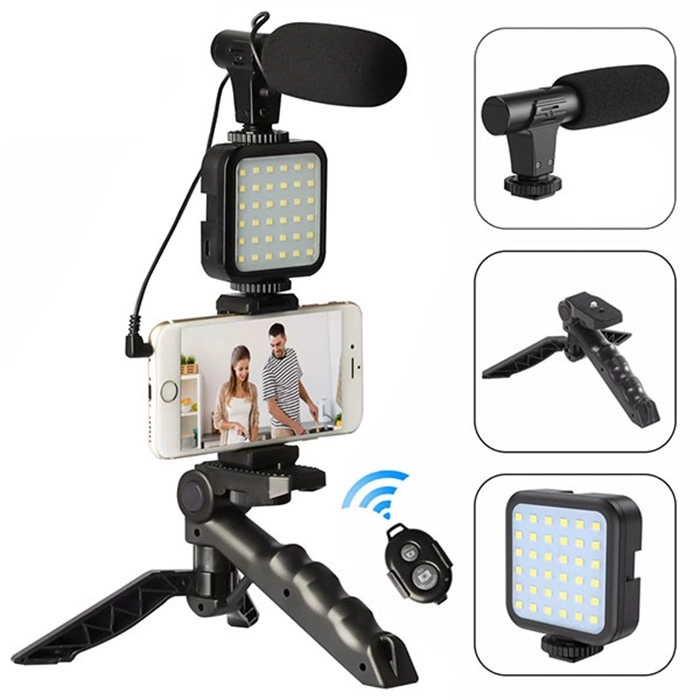 Kit Vidéo Trépied Avec Microphone et Lumière Avec Télécommande