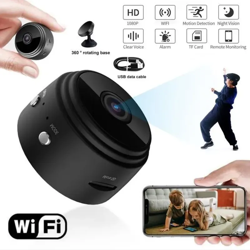Caméras HD intelligentes pour interieur et Exterieur invisible - Noir -
