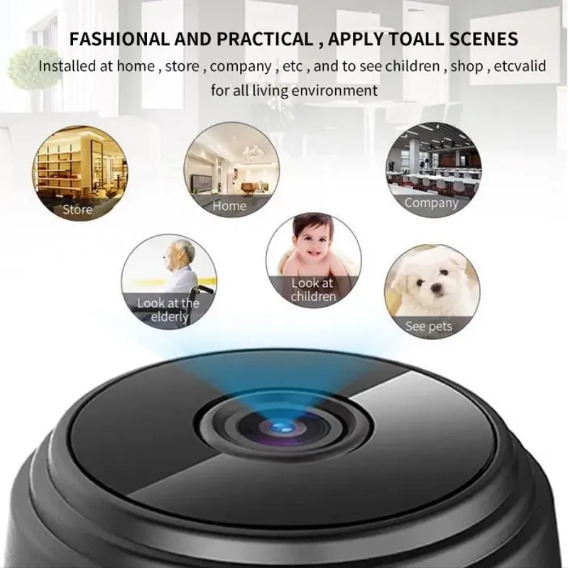 Caméras HD intelligentes pour interieur et Exterieur invisible - Noir -
