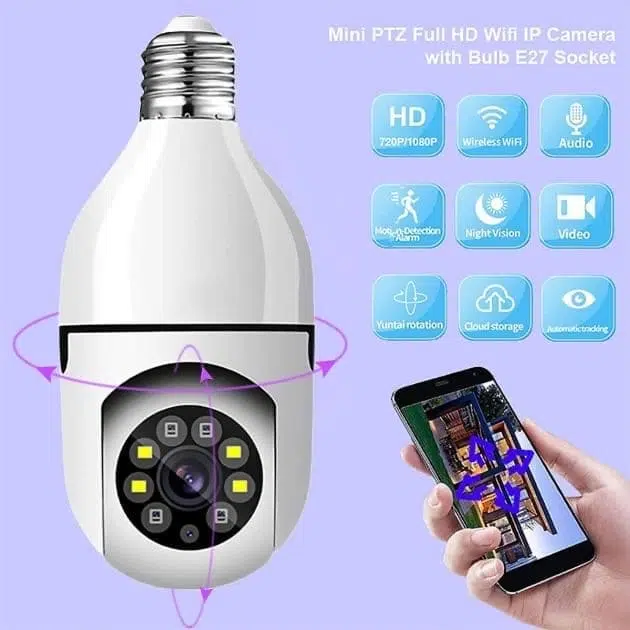 Caméra Wi-Fi avec ampoule led