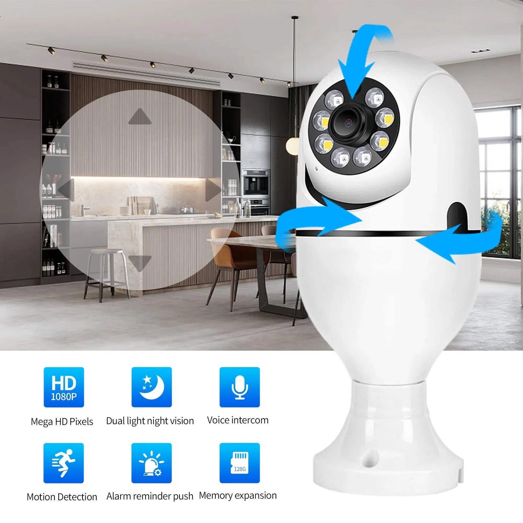 Caméra Wi-Fi avec ampoule led