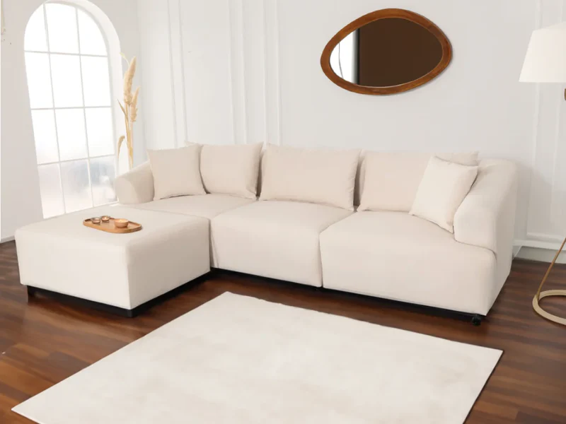 Canapé Modulable Lokkum avec Pouf 3+1