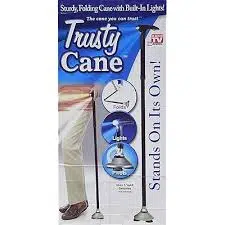 Canne de Marche Pliante avec Lumière LED, Bâton de Marche Hauteur Réglable pour Homme et Femme, Personnes Âgées, Pliable Portable