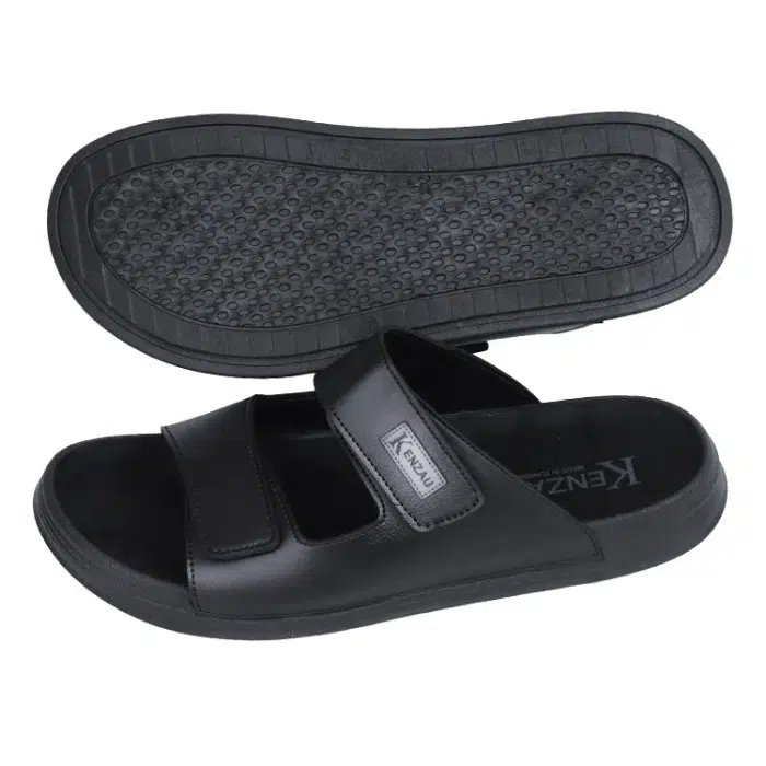 KENZAU Claquettes Homme Scratch Réglable et Semelle Souple