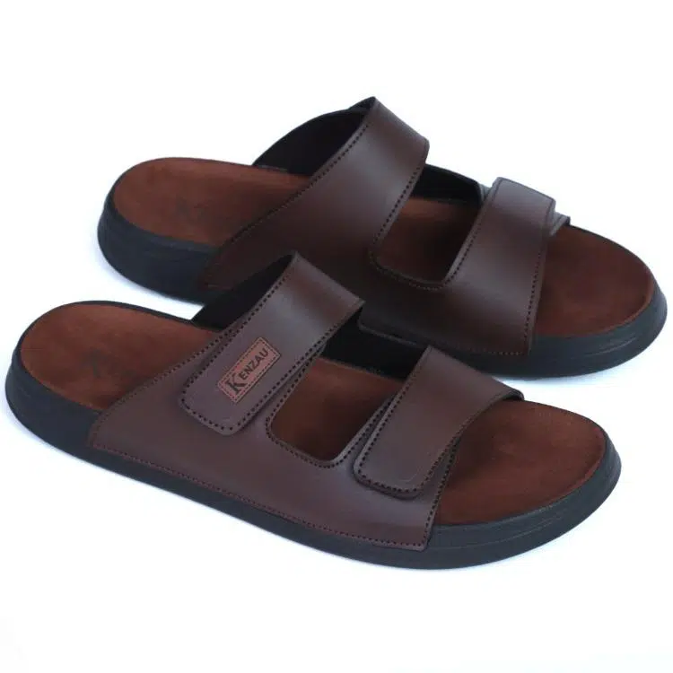KENZAU Claquettes Homme Scratch Réglable et Semelle Souple