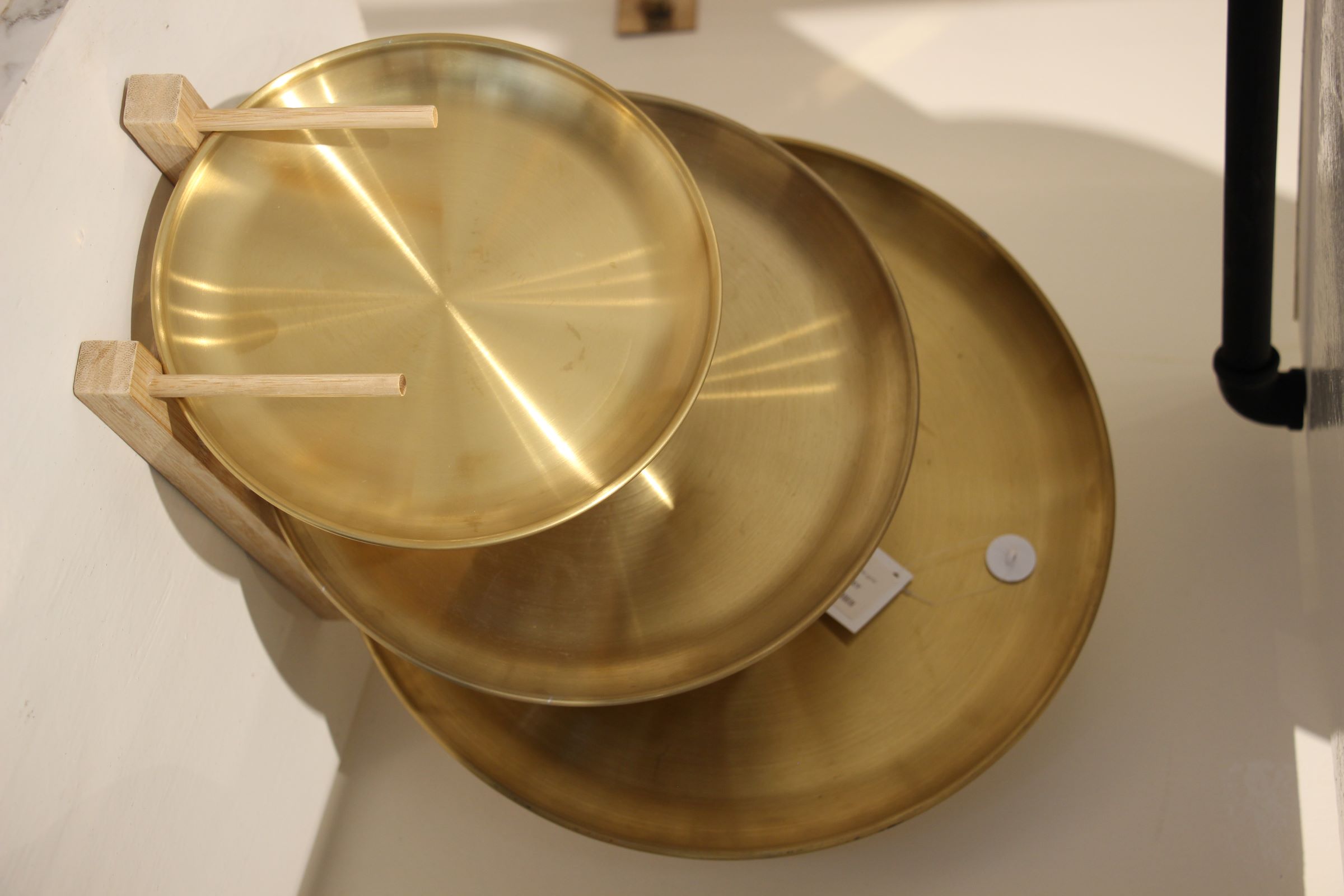 Plateau rond stainless gold plated
