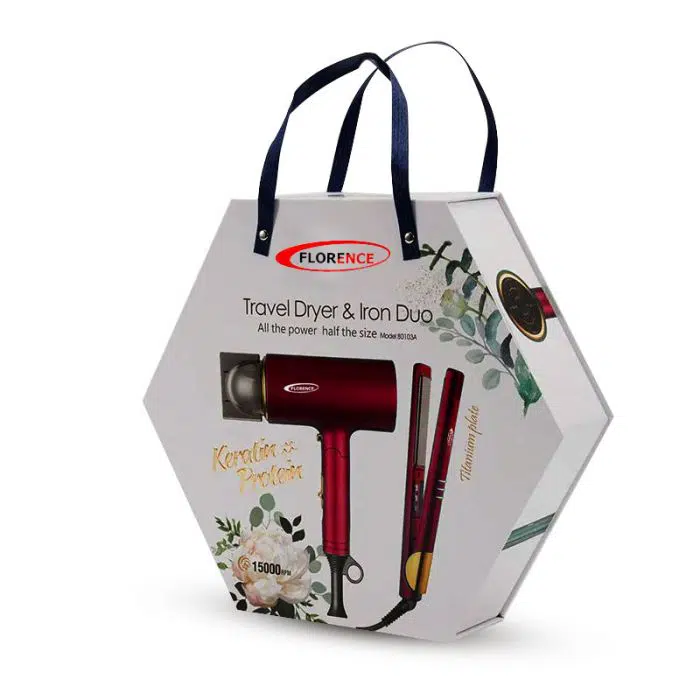 Seche cheveux et plaque Florence HK-383 - Rouge