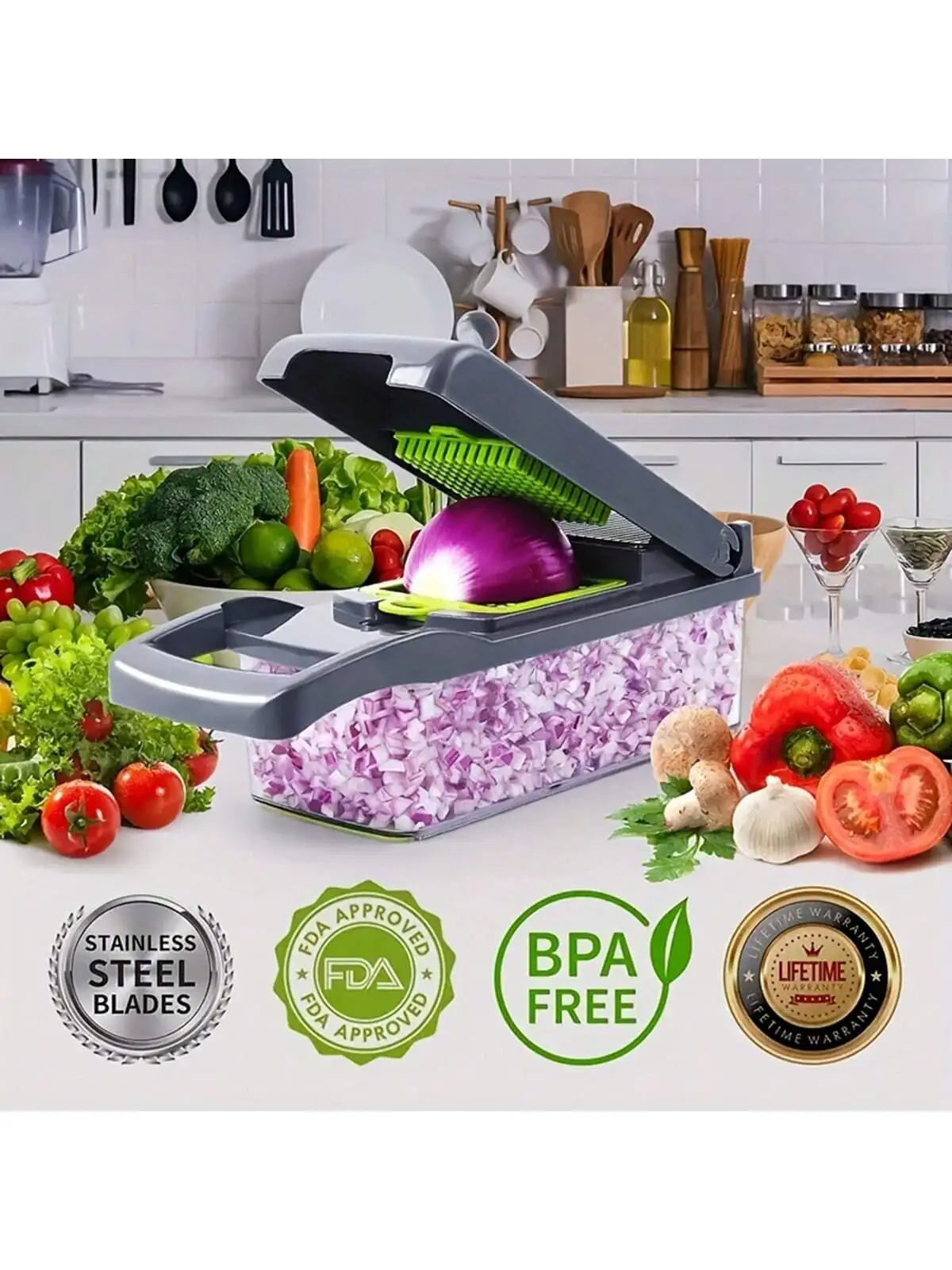 -Coupe Legumes multifonctions cuisine 16 en 1-coupe légumes râpeuse légume-Pour Trancher Découper Râper Fruits Légumes Coupe Frites