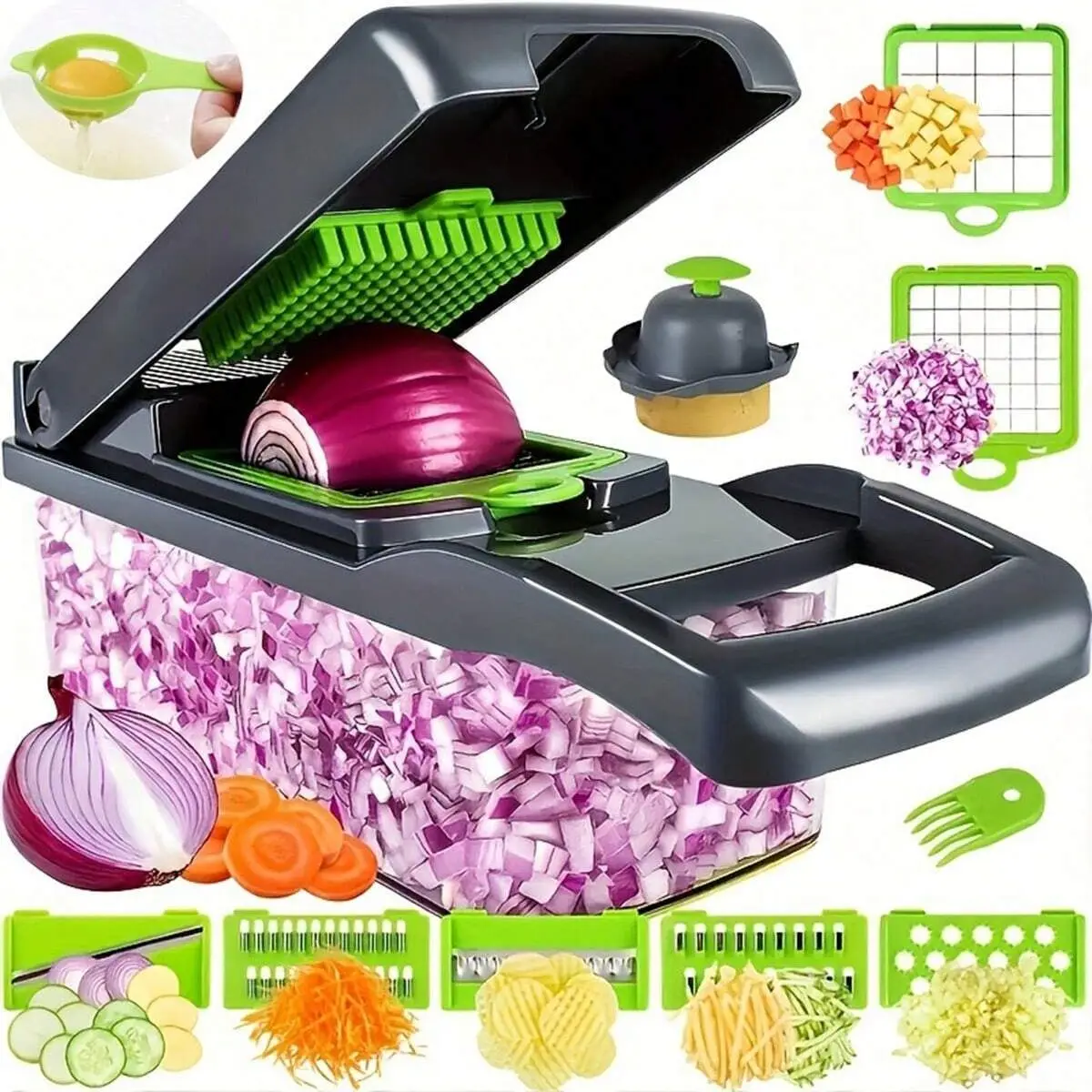 -Coupe Legumes multifonctions cuisine 16 en 1-coupe légumes râpeuse légume-Pour Trancher Découper Râper Fruits Légumes Coupe Frites