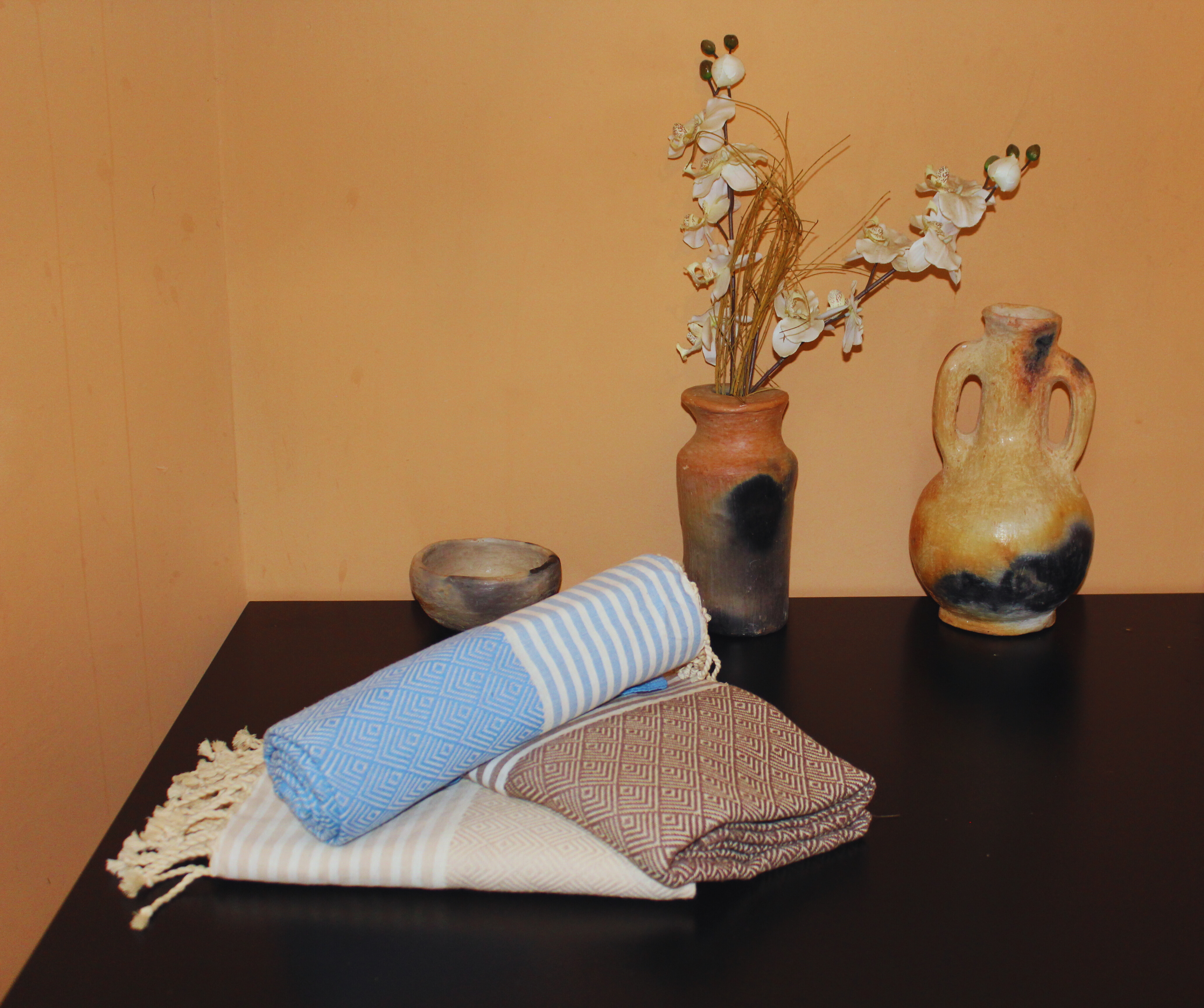Fouta jacquard 100% coton – Élégance & confort