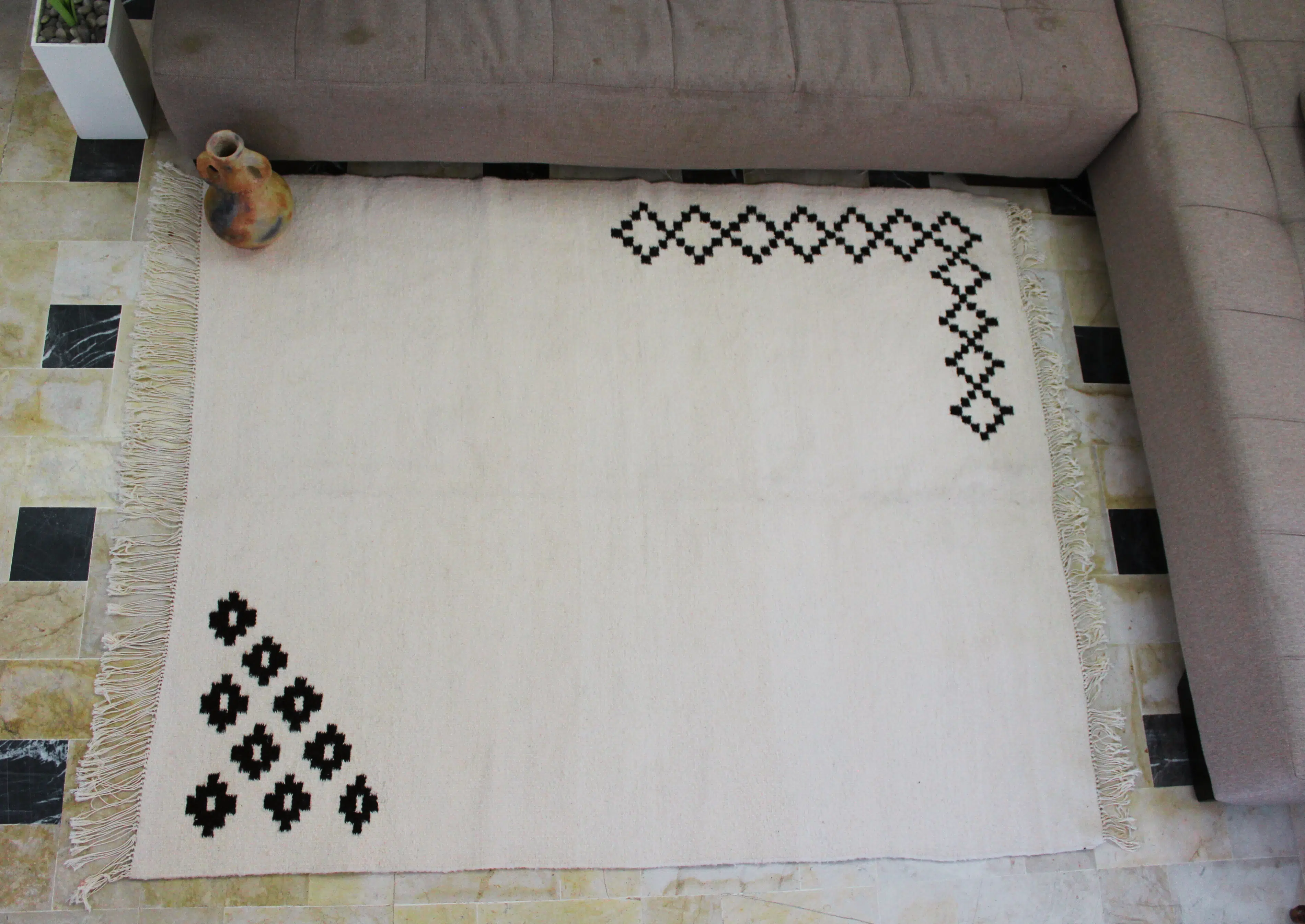 Tapis kilim berbère en laine fait main – 2 m x 1,5 m
