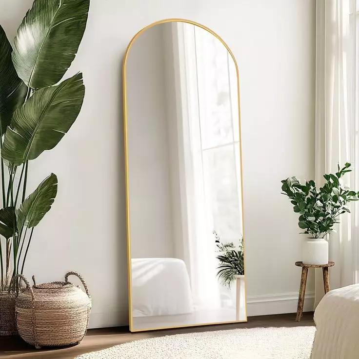 Miroir Arqué 170x70 cm – Cadre en Aluminium Dore